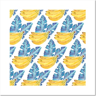 Blue Bananas Pattern Posters and Art